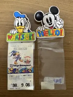 【激レア】ディズニーランド　チケットホルダー 平成レトロ　ミッキー　ドナルドのサムネイル