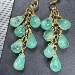 14KGF＊エメラルドの豪華なピアスg106