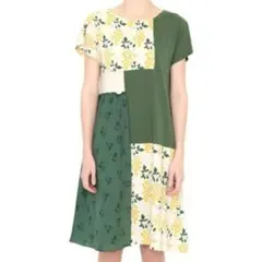 グラニフ　ワンピース　パッチワーク半袖