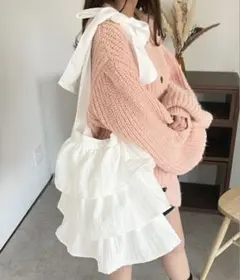 アプレジュール　リボンショルダーフリルバッグ