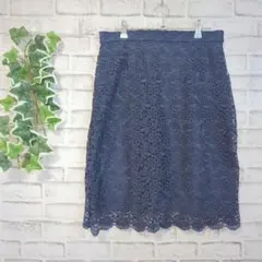 【UNIQLO】ユニクロ　レディース　レーススカート　XL　ネイビー