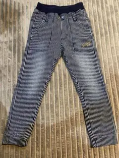 キッズ ストライプ ロングパンツ ネイビー