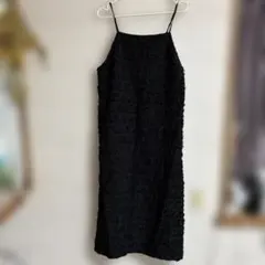 アメリカンホリック　ブラック フリルキャミワンピースM