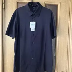 【新品】UNIQLO AIRism フルオープンポロシャツ ネイビー　 Lサイズのサムネイル