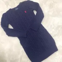 美品✨Polo Ralph Lauren ケーブルニットワンピース　サイズ６　紺