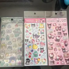 サンリオ　ラメ入り樹脂もりシール　クリアキャンディシール　3枚セット