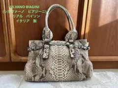 SILVANO BIAGINI パイソン チェーンハンドバッグ ベージュ 本革 - メルカリ
