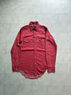【80s USA製】Wrangler ラングラー ウエスタンシャツ 14½ 赤のサムネイル