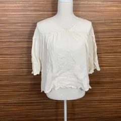 アースミュージックアンドエコロジー ブラウス シャツ Fサイズ 白 レース