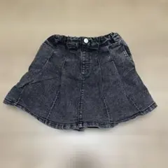 プティマイン　デニム　プリーツスカパン