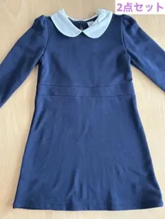 2点セット♪H&M　122/128 ネイビーワンピース　冠婚葬祭　フォーマルに◎