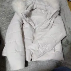 GRL ファー付きホワイトダウンジャケット S