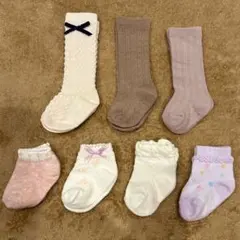 ベビー 子供 靴下 9-14センチ 7足セット まとめ売り 女の子　滑り止め付き