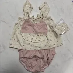 花柄　ワンピース　パンツ　ミトン　セット