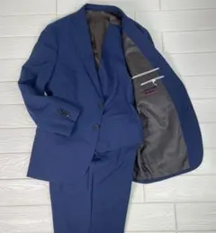 MrJUNKO 3ピース メンズ　スーツ　スーツ　ネイビー　ストライプ