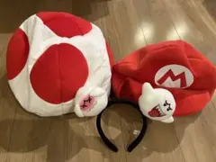 usj ユニバ　マリオとキノピオの帽子テレサカチューシャのセット