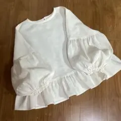 ＊ふわふわボリューム袖ブラウス/ハーフリネン/ハンドメイド＊