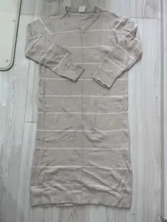 ジェラートピケ ジェラピケ ワンピース パジャマ 薄ピンク ボーダー ベージュ