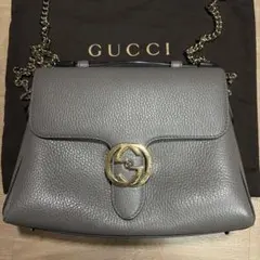 グッチ GUCCI インターロッキングG 2WAYバッグ グレー レディース