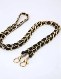 値下　スマホストラップ ブラック＆ゴールド