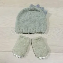 【美品】恐竜 コーディネート 帽子＆靴下セット ジェラピケ プティマイン