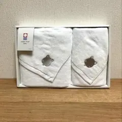 ま*母様 【新品】今治タオル　フェイスタオル　ウォッシュタオル　２枚セット　ホワ