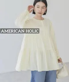 k0198 AMERICAN HOLIC ティアードギャザーブラウスのサムネイル