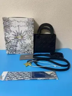 Dior ディオールミニ ハンドバッグブラック ナイロンチェーンショルダーバッグ