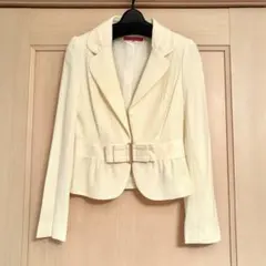 Apuweiser-riche テーラードジャケット フリル ホワイトアイボリー