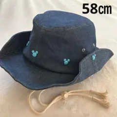 ディズニーリゾート ミッキー キッズ カウボーイハット 帽子 デニム地 58㎝