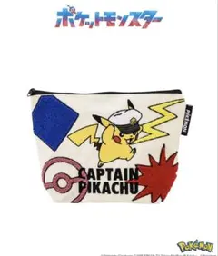 スリーコインズ　ポケモン　ピカチュウ　刺繍ポーチ　3coins