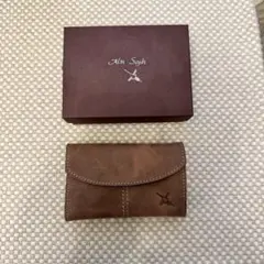 新品未使用 Ain Soph スリム ポーチ 携帯ケース ガラケー入れ レザー 
