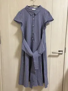 ストライプシャツワンピース