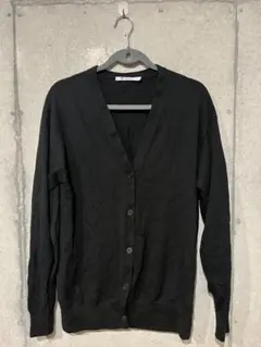 cX71 Alexander Wang Vネック コットン カーディガン ロングカーディガン スエード スウェード ポケット スナップボタン ワンピース ブラック 黒 Y2K アレキサンダーワン cX71 Alexander Wang Vネック コットン カーディガン ロング