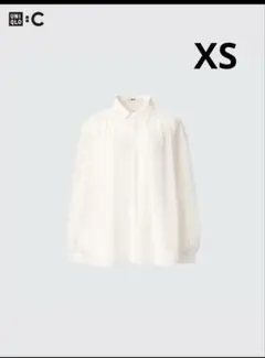 UNIQLO+C シアーボリュームブラウス ホワイト XSサイズ