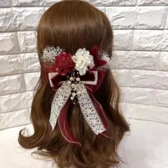 ꕤ୭ 201 髪飾り　赤　白　成人式　結婚式　卒業式　振袖　袴