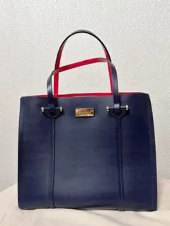 kate spade ハンドバッグ ネイビー×レッド