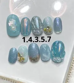 No.212【現品】ネイルチップ 夏ニュアンスネイル