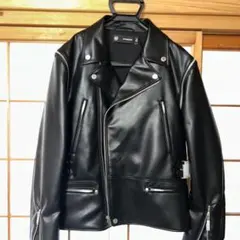 GU × UNDERCOVER ダブルライダースジャケット ブラック