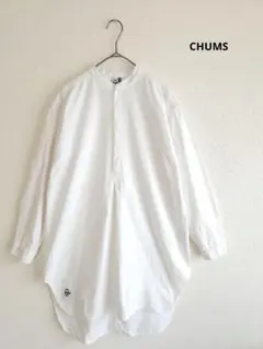CHUMS　チャムス　ノーカラー　シャツ　ホワイト　Lサイズのサムネイル