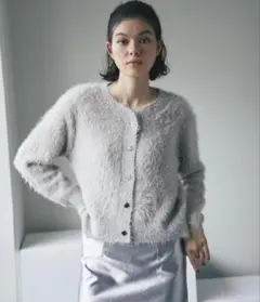 ショートシャギーニットカーディガン