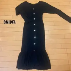 フロントボタンニットワンピース