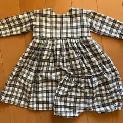 チェック柄ワンピースとショートパンツセット 100cm
