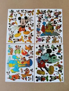 ミッキーマウス ホログラムシール 4シートセット レトロ