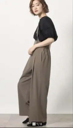 新品未使用！！2WAYシャドーストライプショルダーストラップパンツのサムネイル
