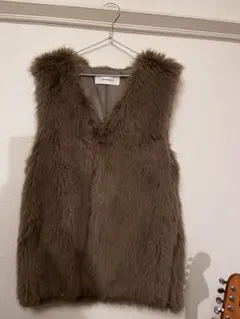 JEANASIS ファー ベージュ ベスト