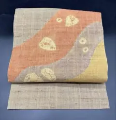 紬地 抽象花模様 金箔 袋帯 着物 014t - メルカリ