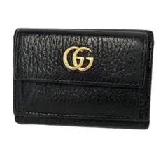 【良品】GUCCI グッチ レザー ウォレット GGマーモント 黒