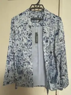 【新品】andemiu フラワープリント ジャケット(ブルー)花柄　派手のサムネイル