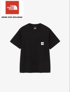 ザノースフェイス スクエア ロゴ ポケット Tシャツ／黒 NT82541-K／Sのサムネイル